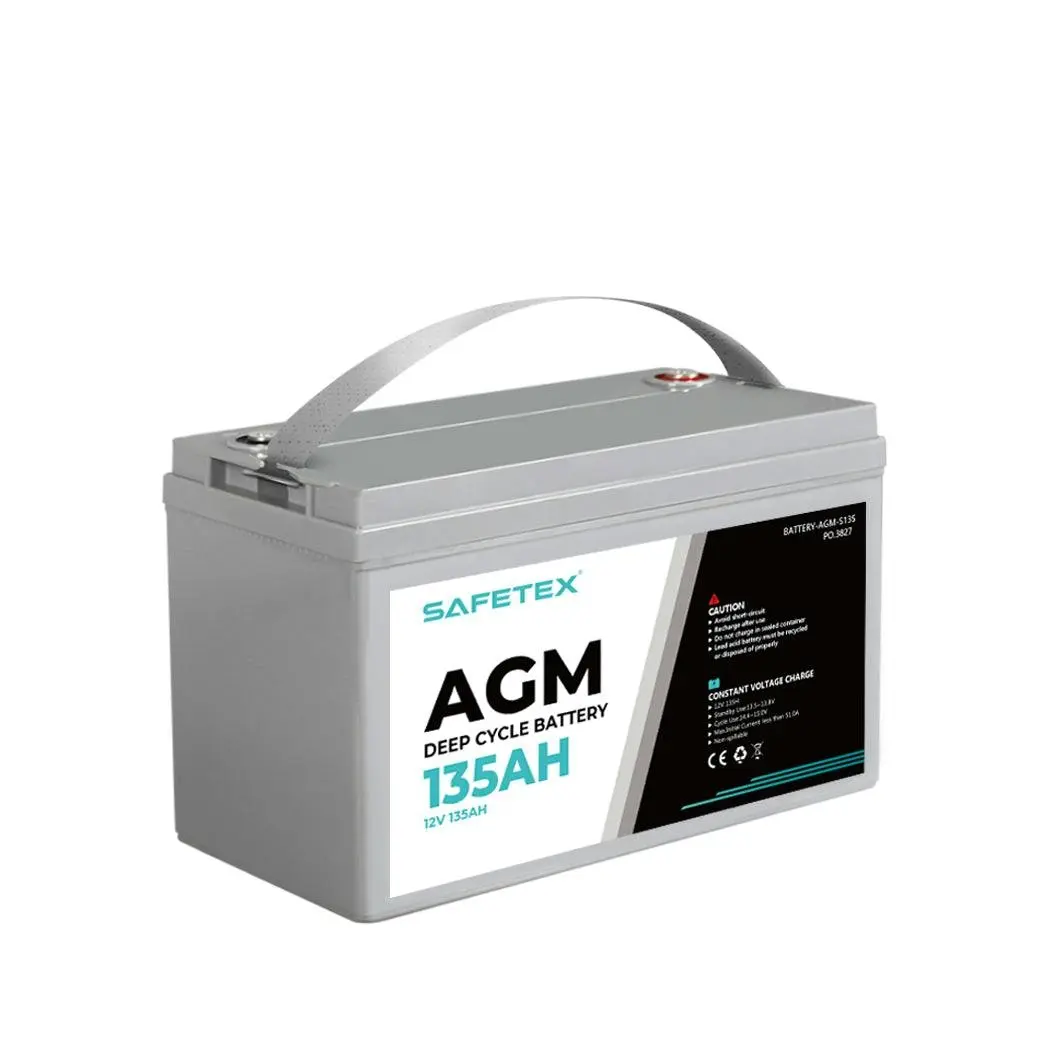 Safetex AGM Deep Cycle Battery 12V Lead Acid Solar Caravan Camping Sealed Power - Automotive