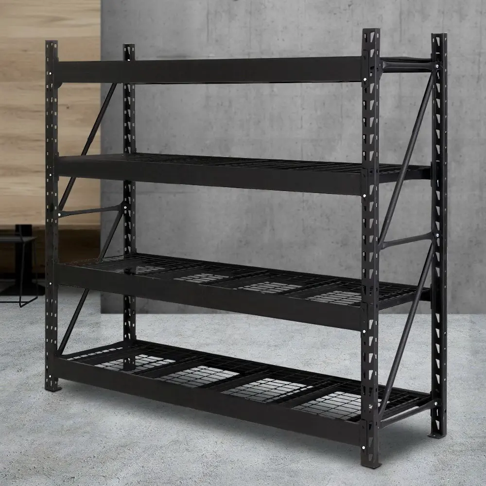 Giantz 2Mx2M Garage Shelving Warehouse Rack Pallet Racking Storage Shelve Black - Commercial