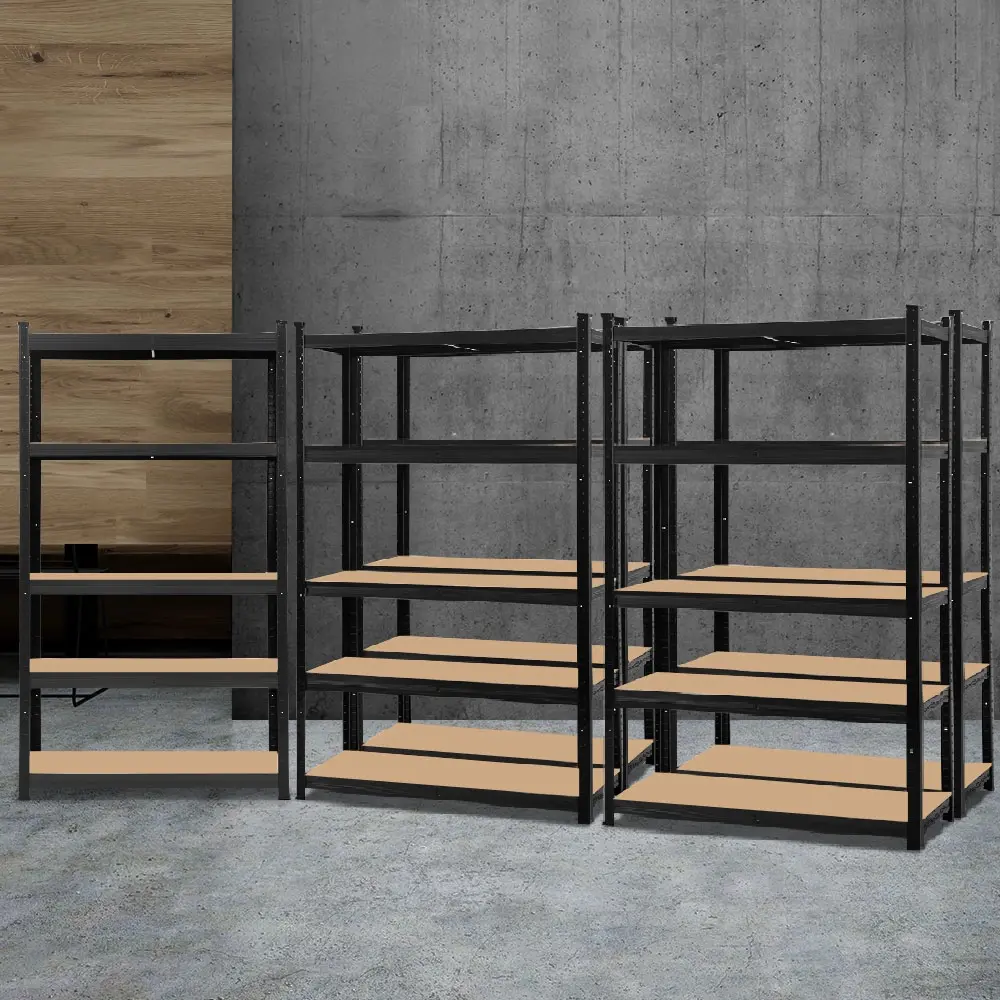 Giantz 5x1.8M Garage Shelving Warehouse Rack Pallet Racking Storage Shelf Black - Commercial
