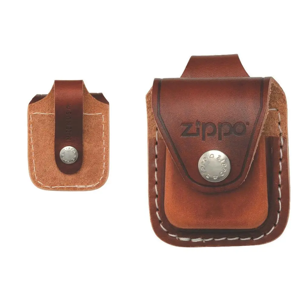 Zippo Brown Leather Pouch With Loop - Sports & Outdoor