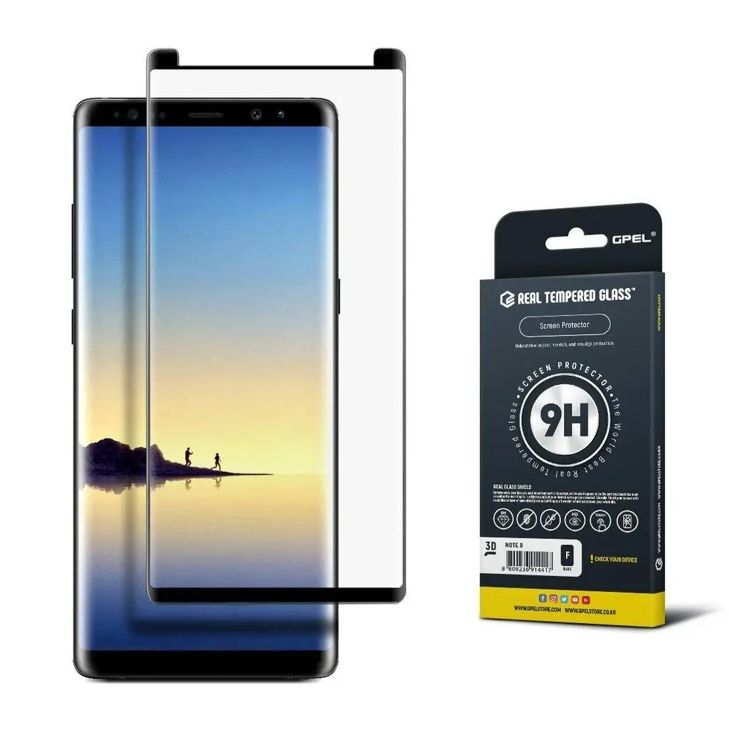 Gpel Tempered Glass Phone Screen Guard Protector For Samsung Galaxy Note 8 Black - Electronics