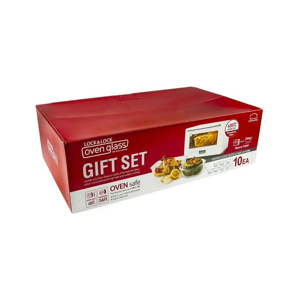 10pc Lock & Lock Oven Glass Gift Set Boroseal Heat Resistant Storage Containers - Home & Garden