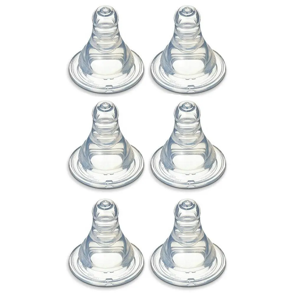 6PK PIGEON Peristaltic Slim Neck Soft Silicone M Teat 4m+ for Baby/Infant Bottle