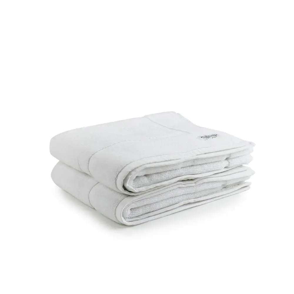 2pc Onkaparinga 60x90cm Cotton Flinders Premium Bath Mats Set 800GSM White - Home & Garden
