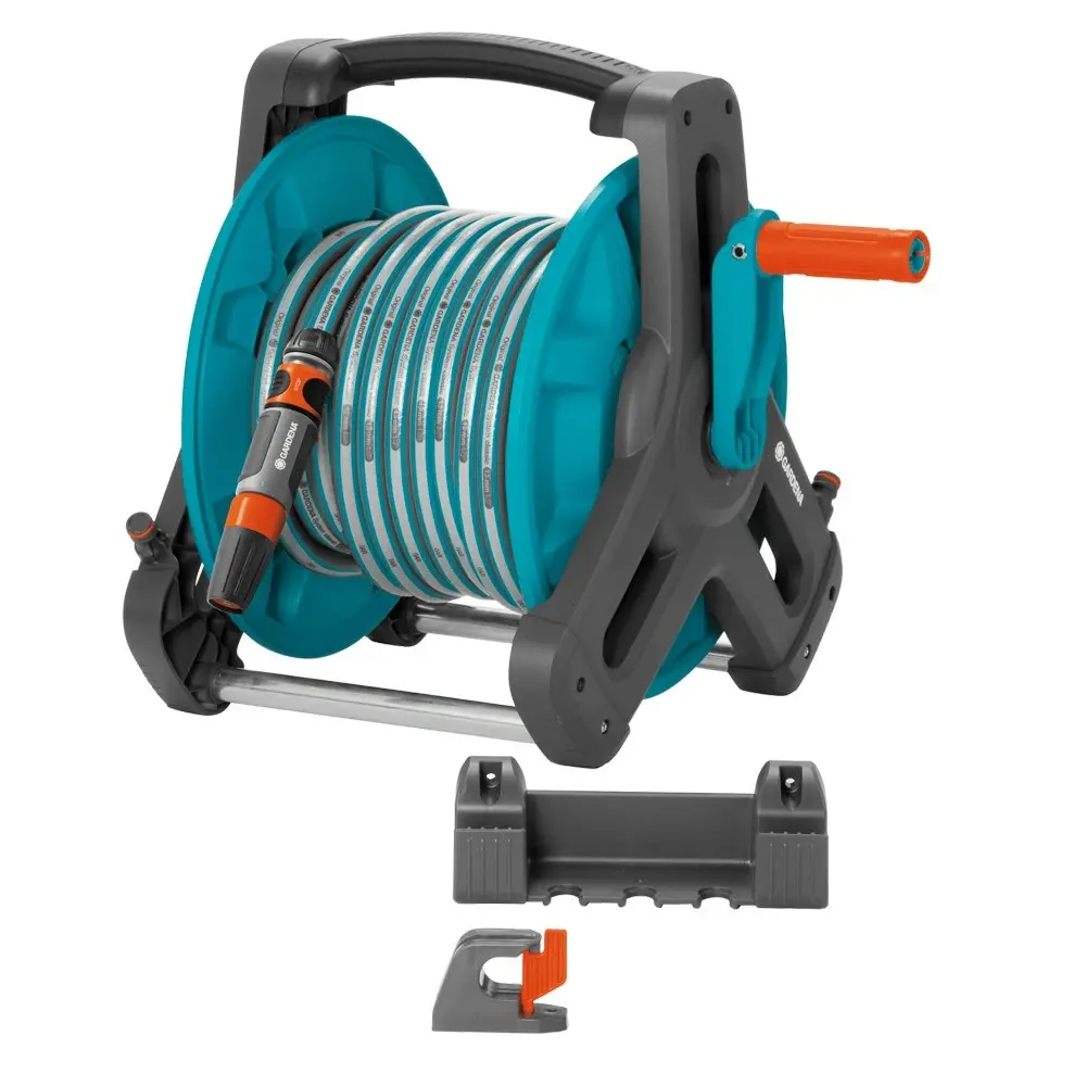 Gardena Wall Mountable Classic Outdoor Watering Hose Reel Set 13mm x 20m - Home & Garden