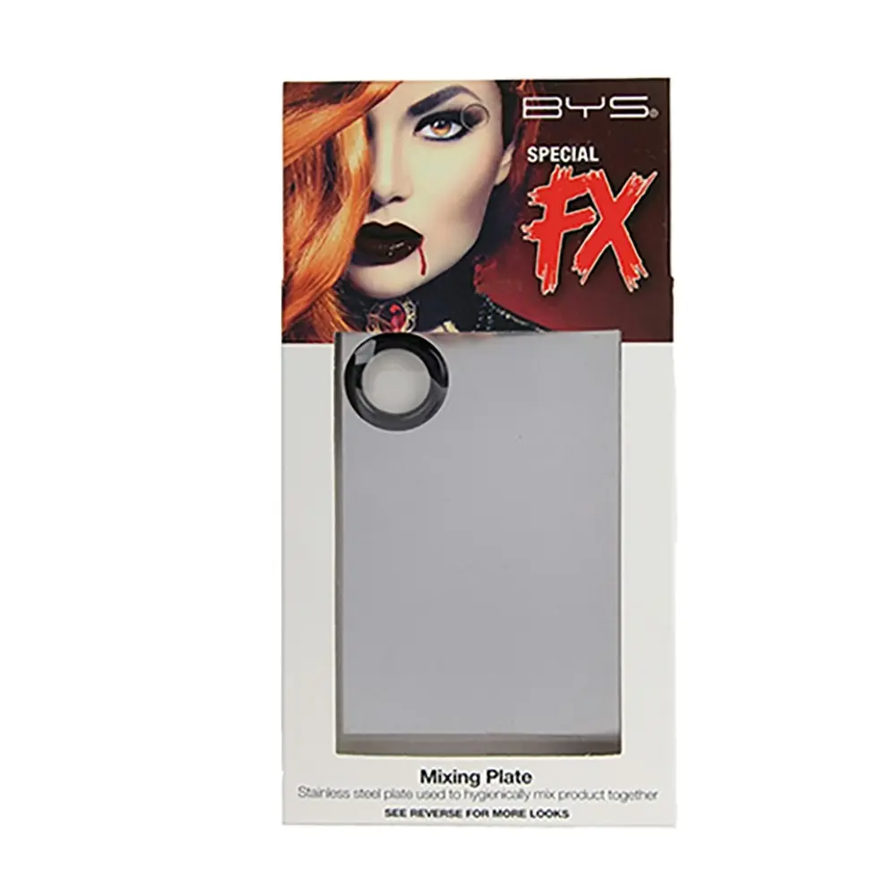 BYS Special FX Stainless Steel Makeup/Cosmetics Mixing Plate/Board w/Thumb Hole - Beauty