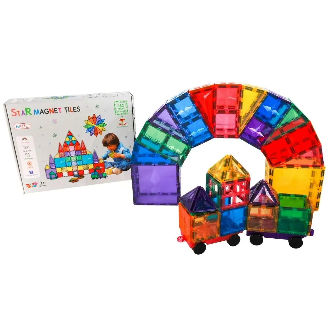 Magnetic Rainbow Tiles 182 pieces - Toys & Games