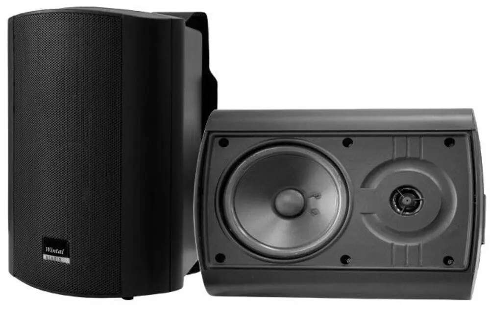 Wintal STUDIO6B 6" 2x Outdoor Indoor Speakers Weather Proof Universal Mount BLK - Electronics