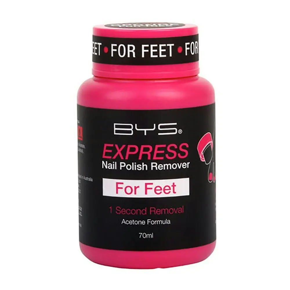 BYS Instant/Express Nail Polish 1 Second Remover For Feet w/Built in Sponge 70ml - Beauty