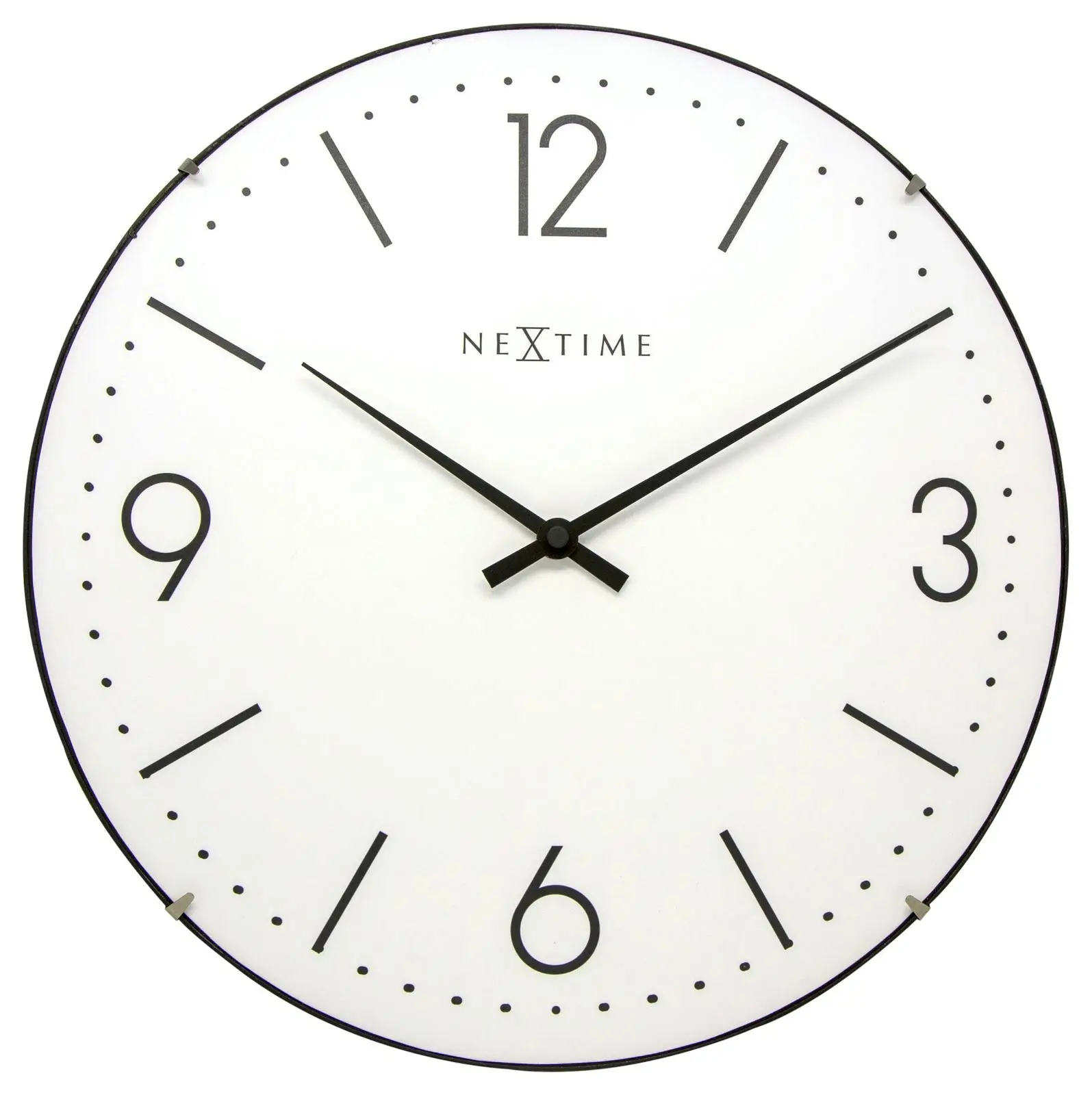 NeXtime Basic Dome 35cm Hanging Wall Clock Analogue Home/Room Round Decor White - Home & Garden