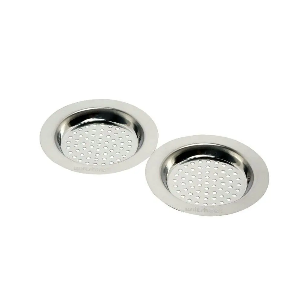 2pc Wiltshire Stainless Steel Standard Sink Strainer Plug Stopper Silver - Home & Garden