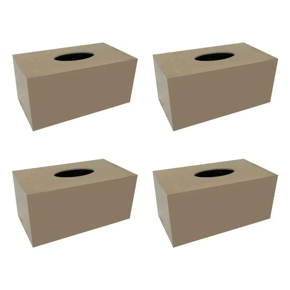 4x Boyle Craftwood 24x13cm Wooden Tissue Box Cover DIY Craft Storage Large Brown - Home & Garden
