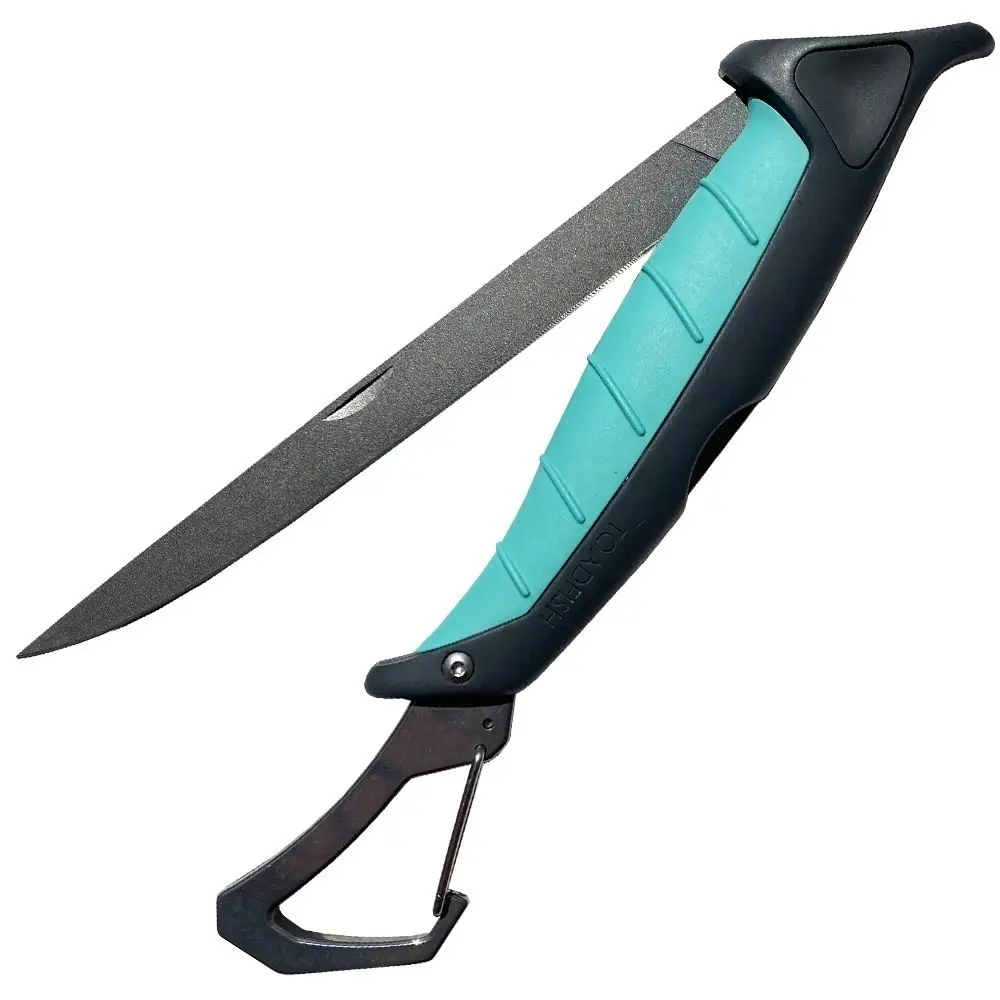 Toadfish Outfitters 8.5 Inch Stowaway Folding Fillet Knife with Carabiner - Sports & Outdoor