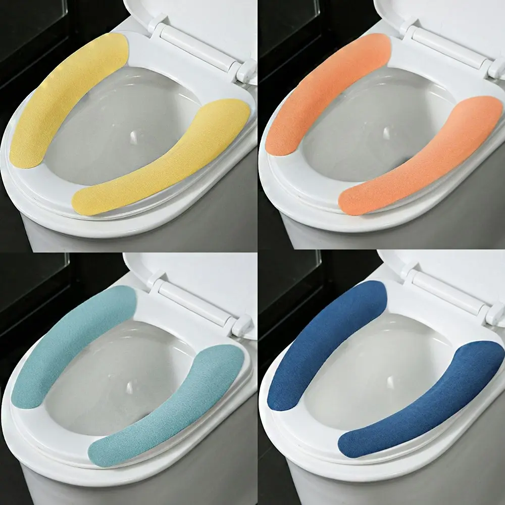 4 Pairs Sticky Toilet Seat Lid Cover Pads Washable Toilet Proector Liner - Hardware