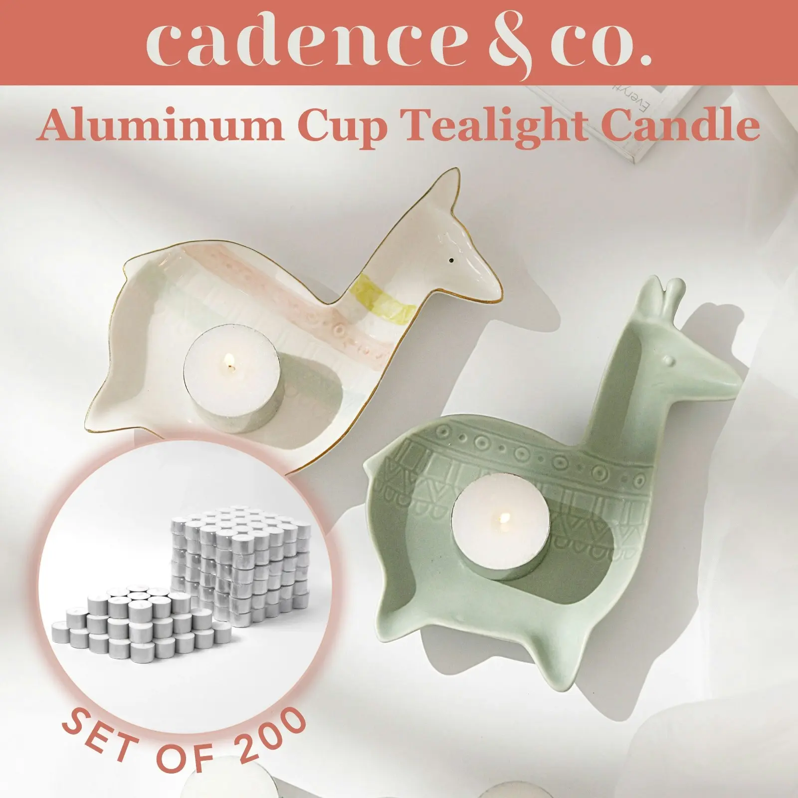 Cadence & Co Aluminum Cup Tealight Candle Set 200 - Home & Garden