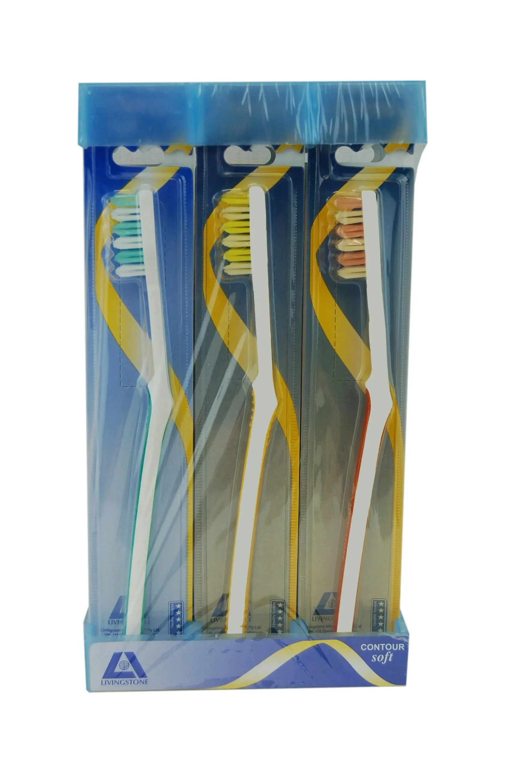 Livingstone Special White Toothbrush Adult Contour Head Soft Bristles 12 Pack - Beauty