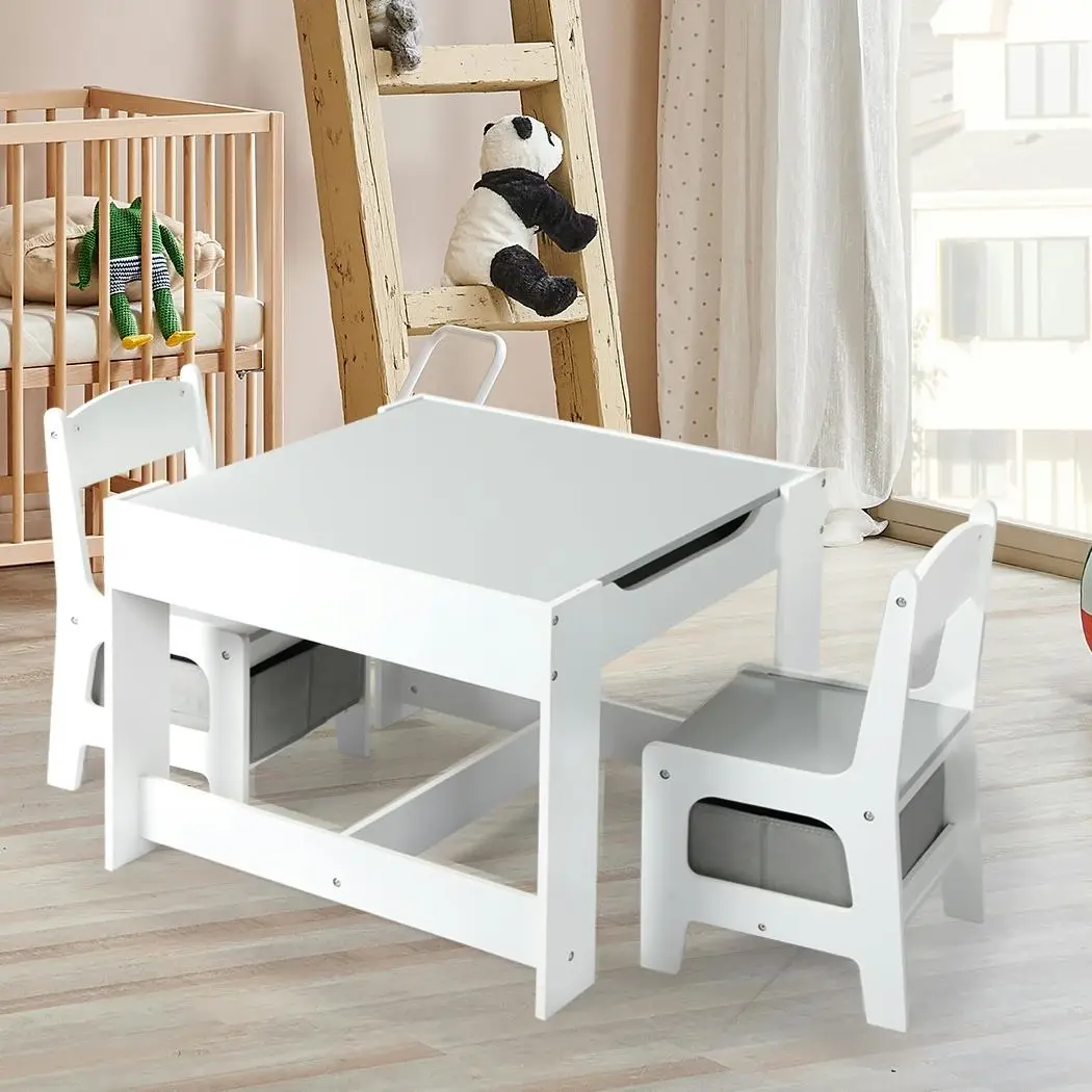 BoPeep Kids Table Chairs Set Chalkboard Activity Play Desk Wooden Study Tables - Up to 70% Off Kids & Baby Furniture