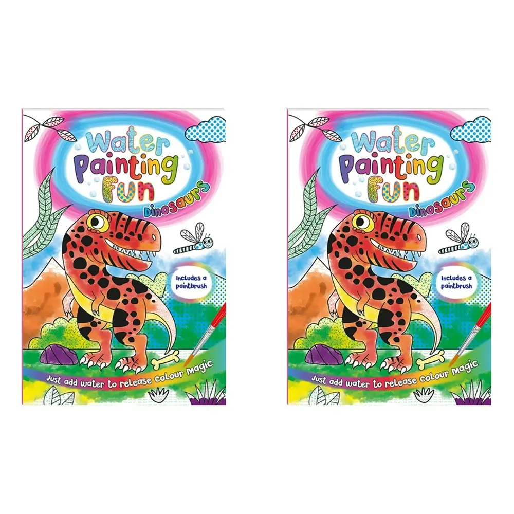 2x Bookoli Water Painting Fun Dinosaurs Childrens Activity Book Art/Craft - Entertainment