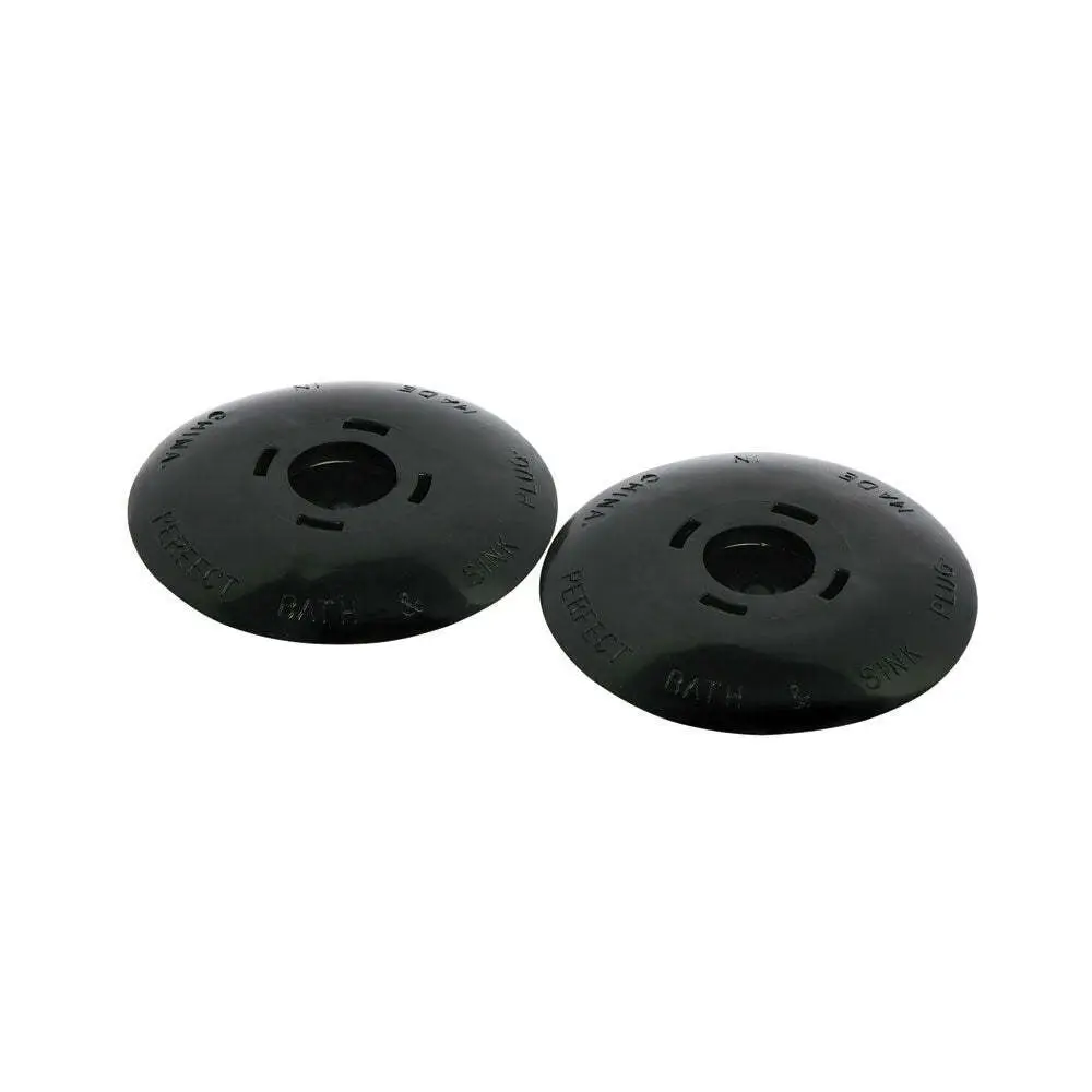 2pc Wiltshire Kitchen/Bathroom Standard Sink Drain Plug Stopper 52mm Black - Home & Garden