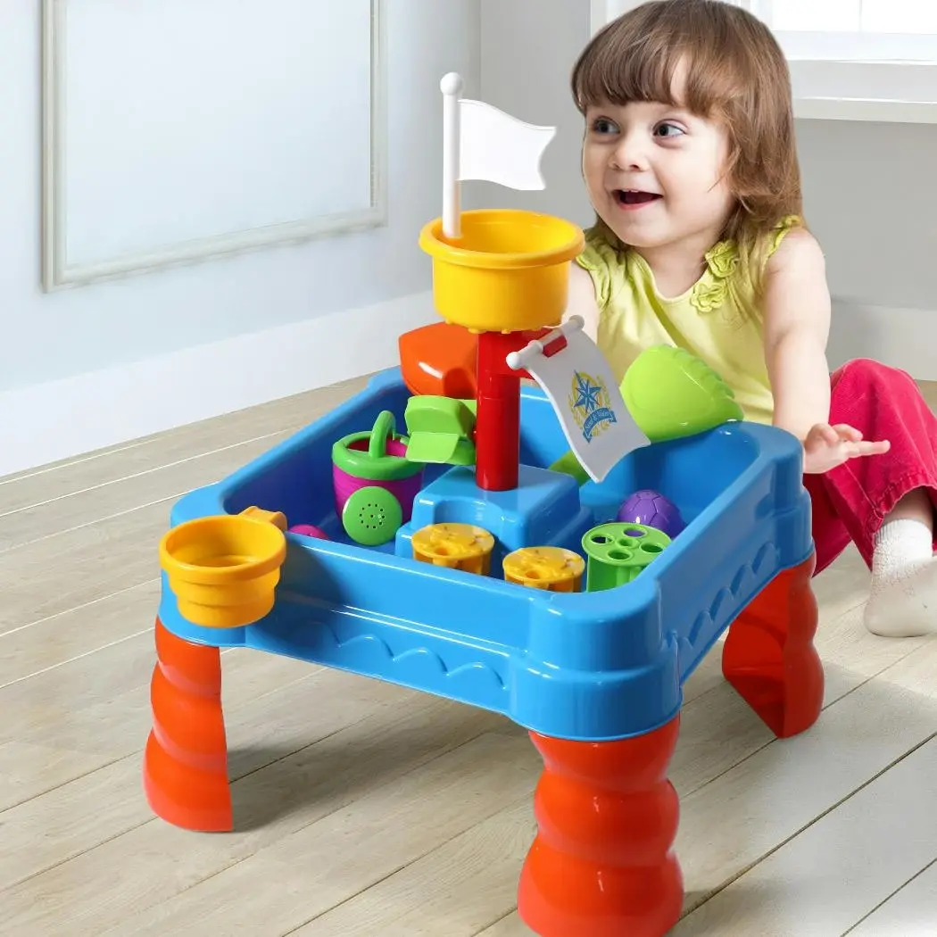 Traderight Group 21pc Kids Sand Water Activity Play Table Child Fun Outdoor Sandpit Toys Set - Toys & Games