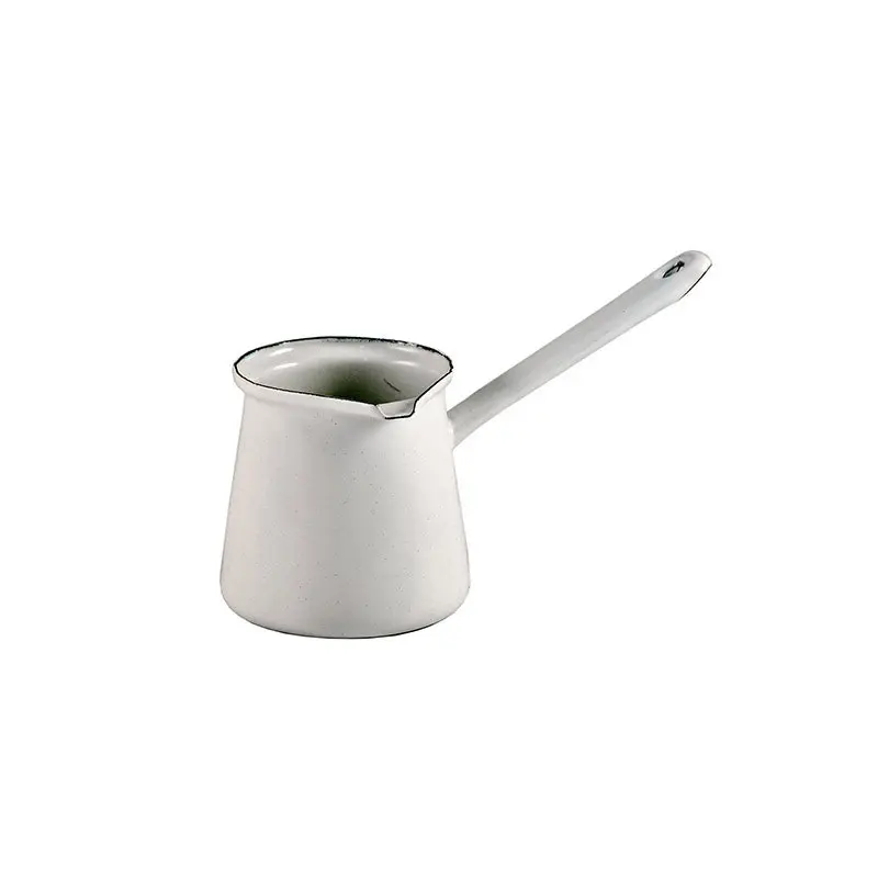 Urban Style 250ml Enamelware Turkish 5 Coffee Pot Chai Latte Warmer w/Handle WHT - Home & Garden