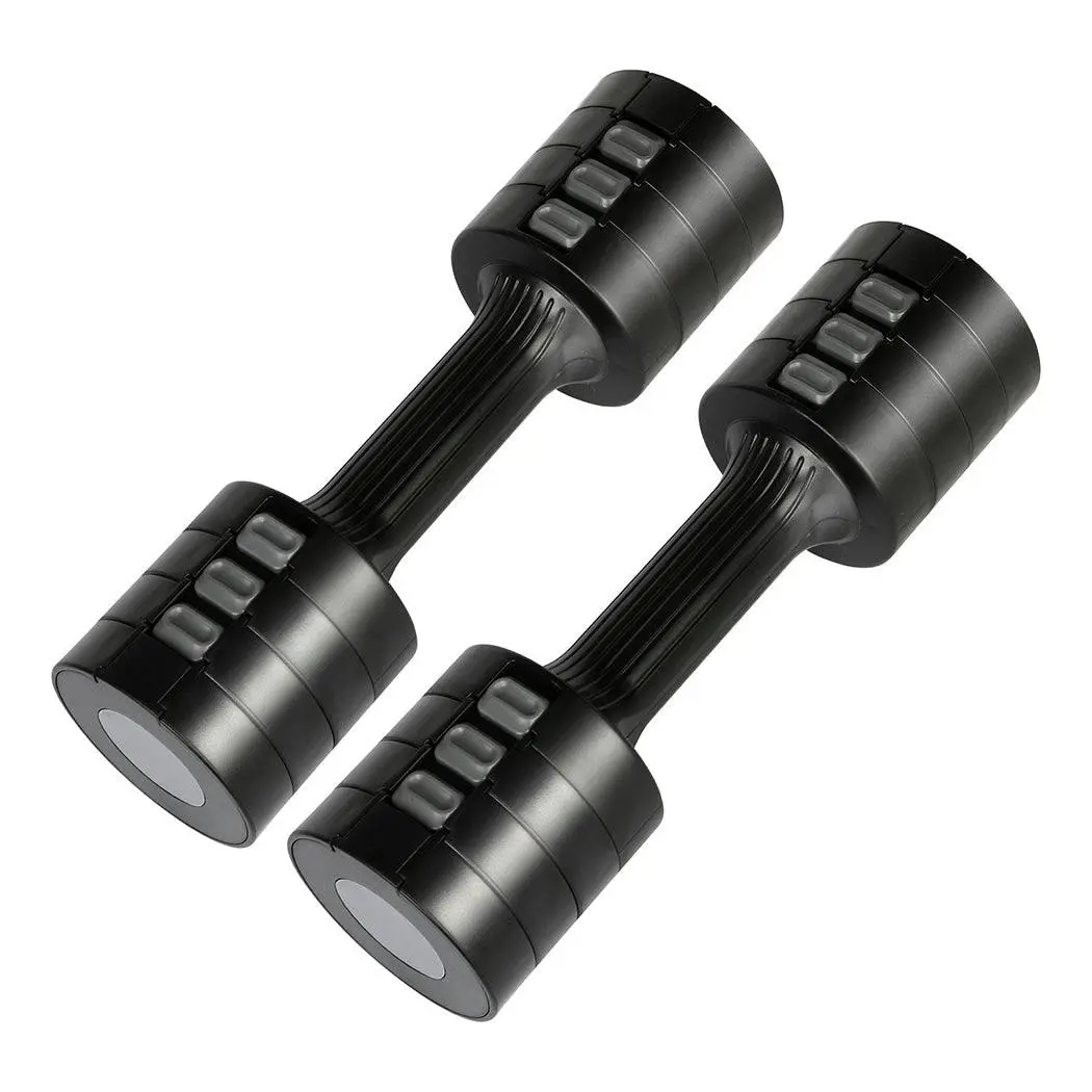 Centra A Pair Of 1kg To 2.5kg Adjustable Dumbbells With Metal Weight Black - Sports & Outdoor