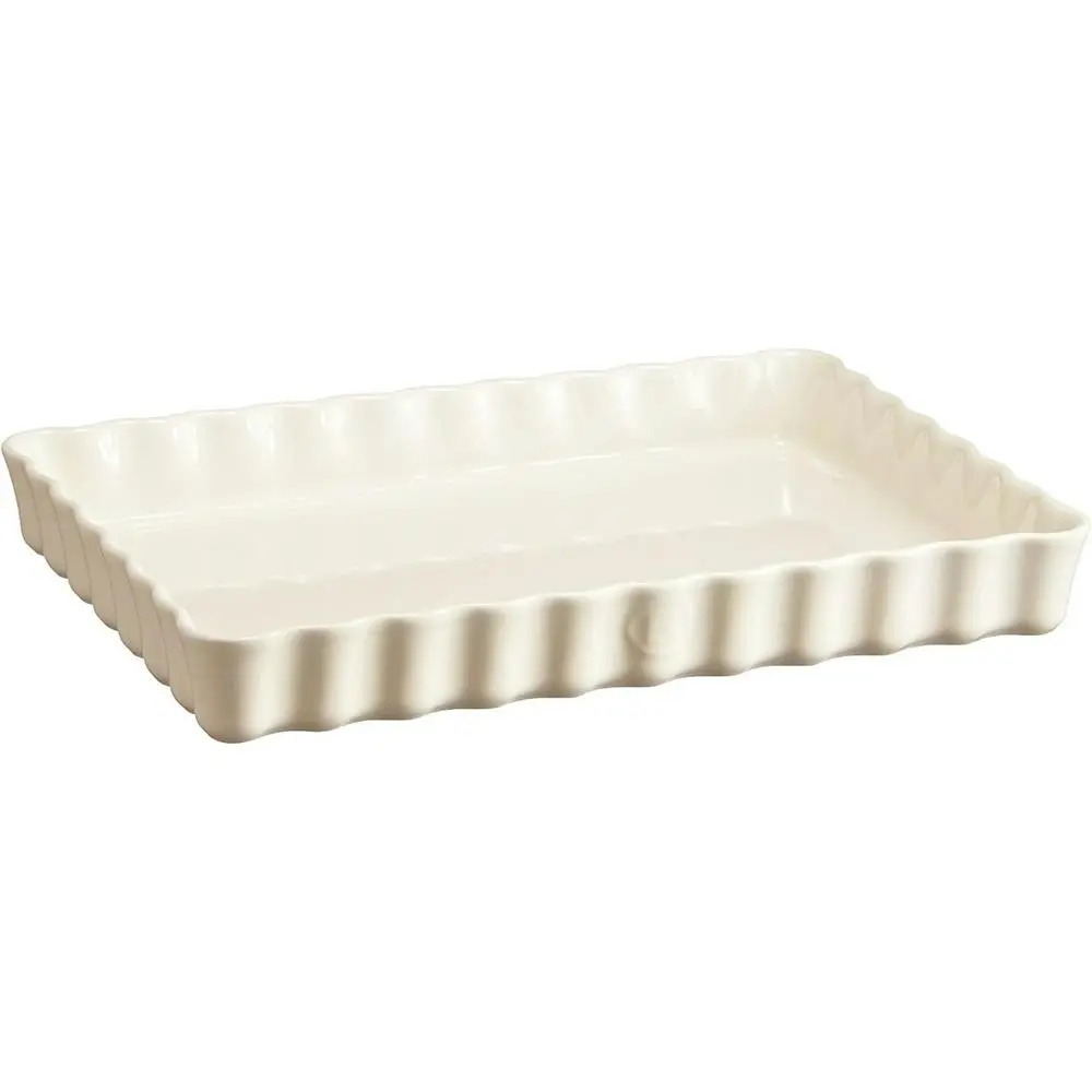 Emile Henry 34cm Ceramic Deep Tart Baking Dish Rectangle Dessert Mould Clay - Home & Garden