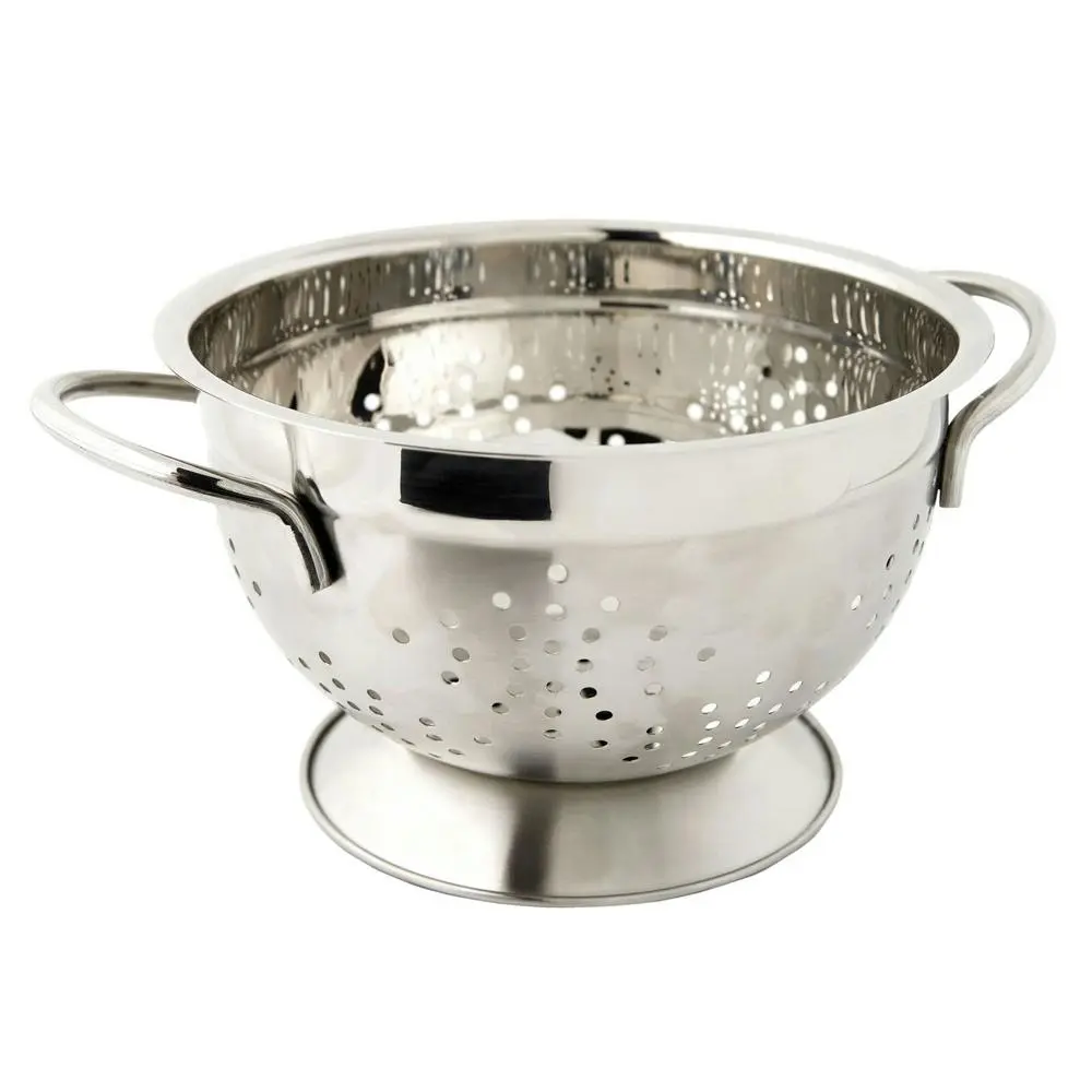 Cuisena 24cm Stainless Steel Colander Basket Strainer Container w/ Handle Silver - Home & Garden