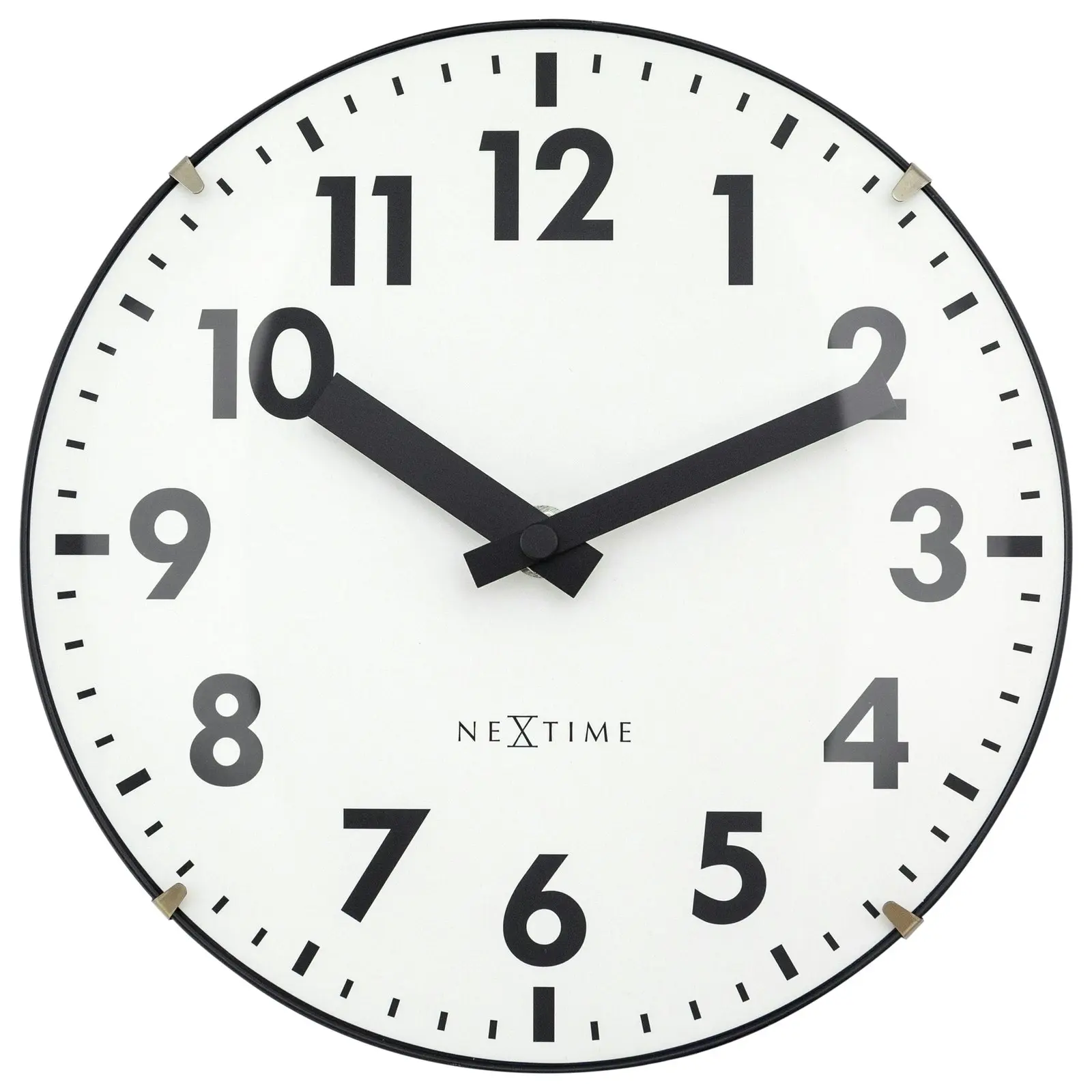 NeXtime Duomo 20cm Mini Table/Bedside Glass Clock Analogue Silent Sweep White - Home & Garden