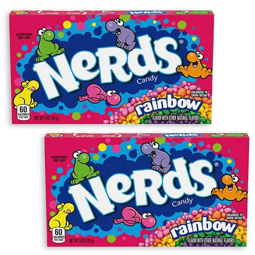 2x Wonka 141g Nerds Party Candies Theatre Tiny Tangy Crunchy Candy Box Rainbow - Groceries