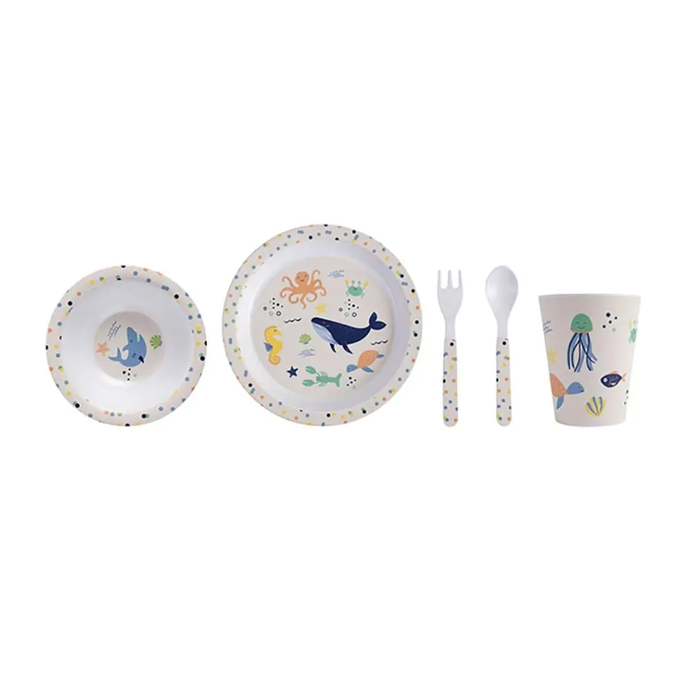 Ladelle Kids/Children Ocean Kids/Child Melamine Dinner Plate/Knife/Fork/Cup Set - Baby