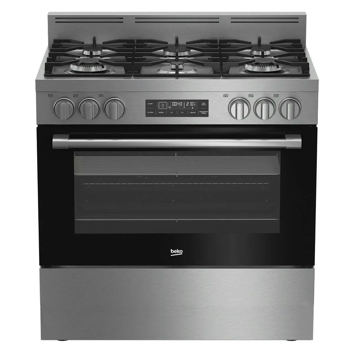 Beko 90cm Dual Fuel Stainless Steel Freestanding Oven - Home & Garden