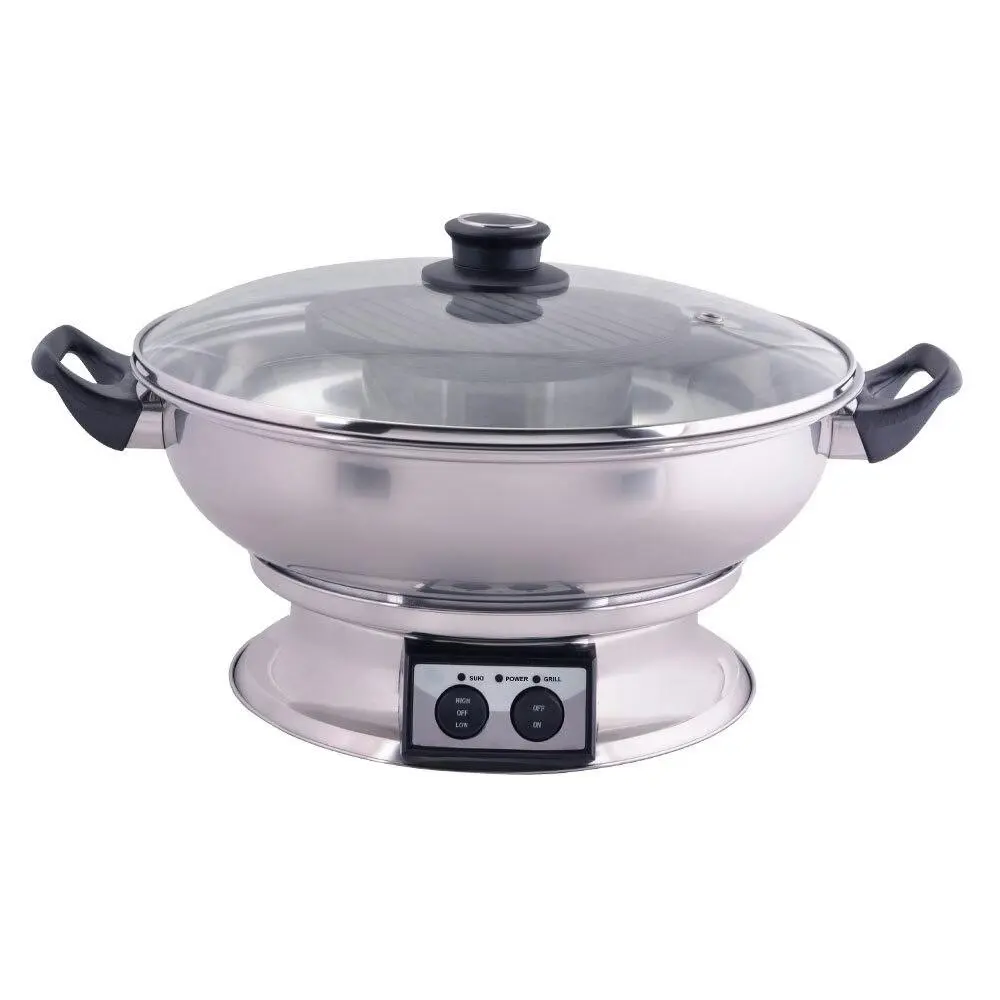 Maxim Teppanyaki 1350W 2.5L Steam Boat Electric Hot Pot/600W Removable BBQ Grill - Home & Garden