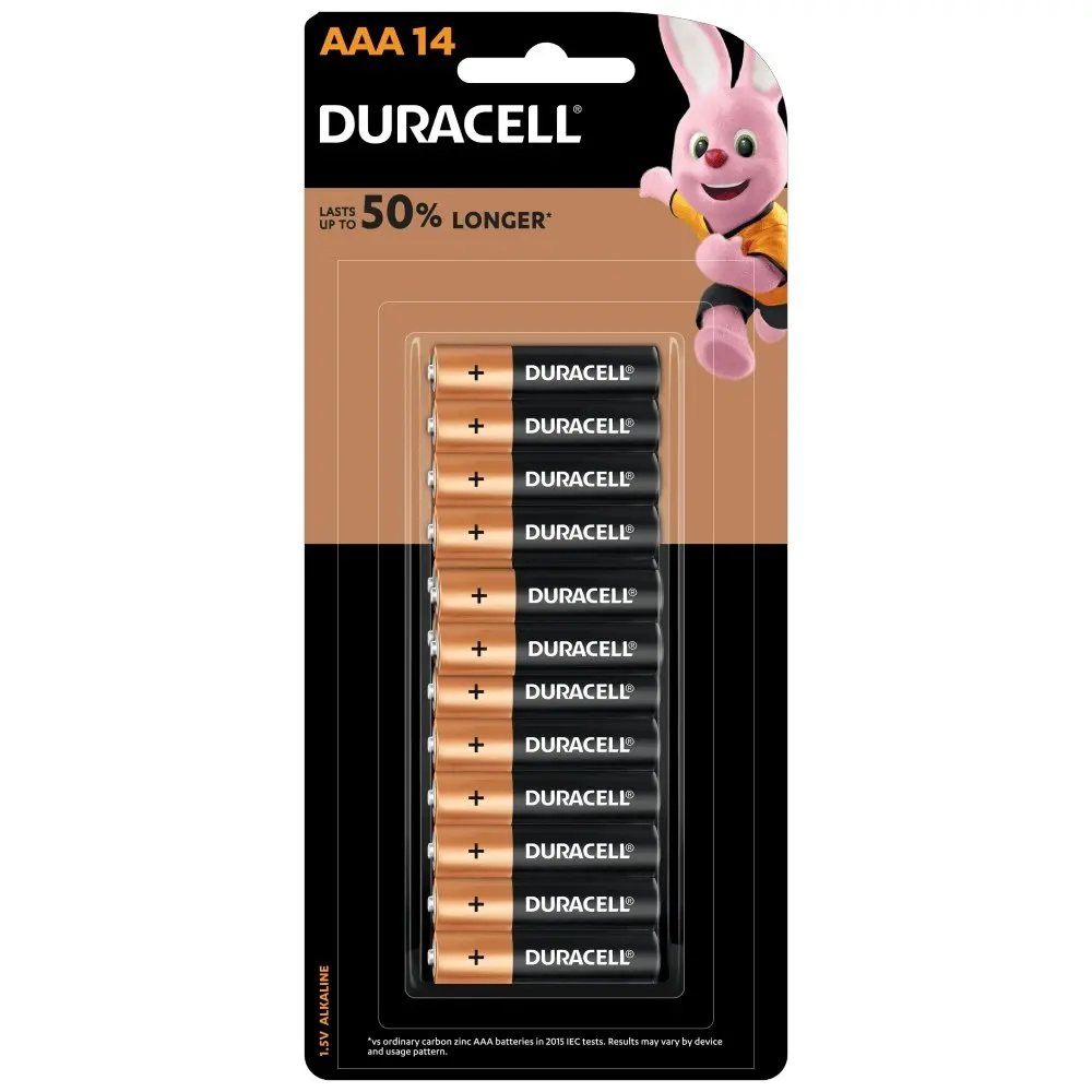 14pc Duracell Coppertop AAA Size Alkaline Battery Single Use Batteries - Electronics