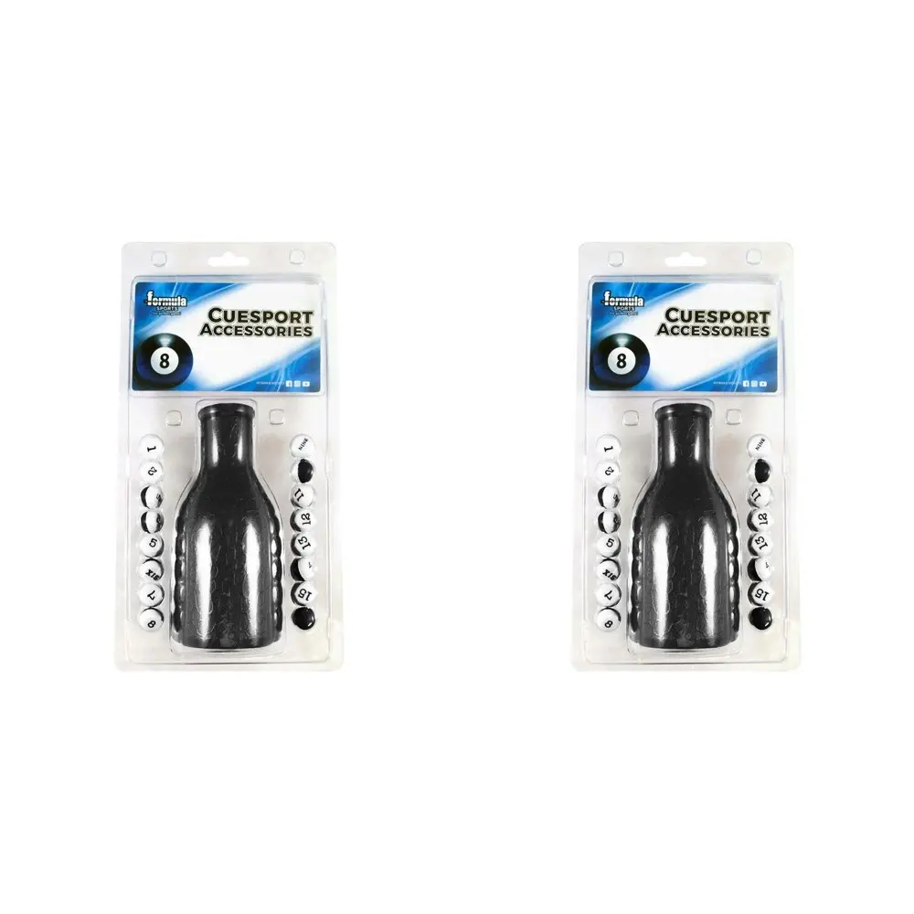 2x Formula Sports Plastic Kelly Pool Shaker & Marbles Billiard Game Tally BLK - Sports & Outdoor