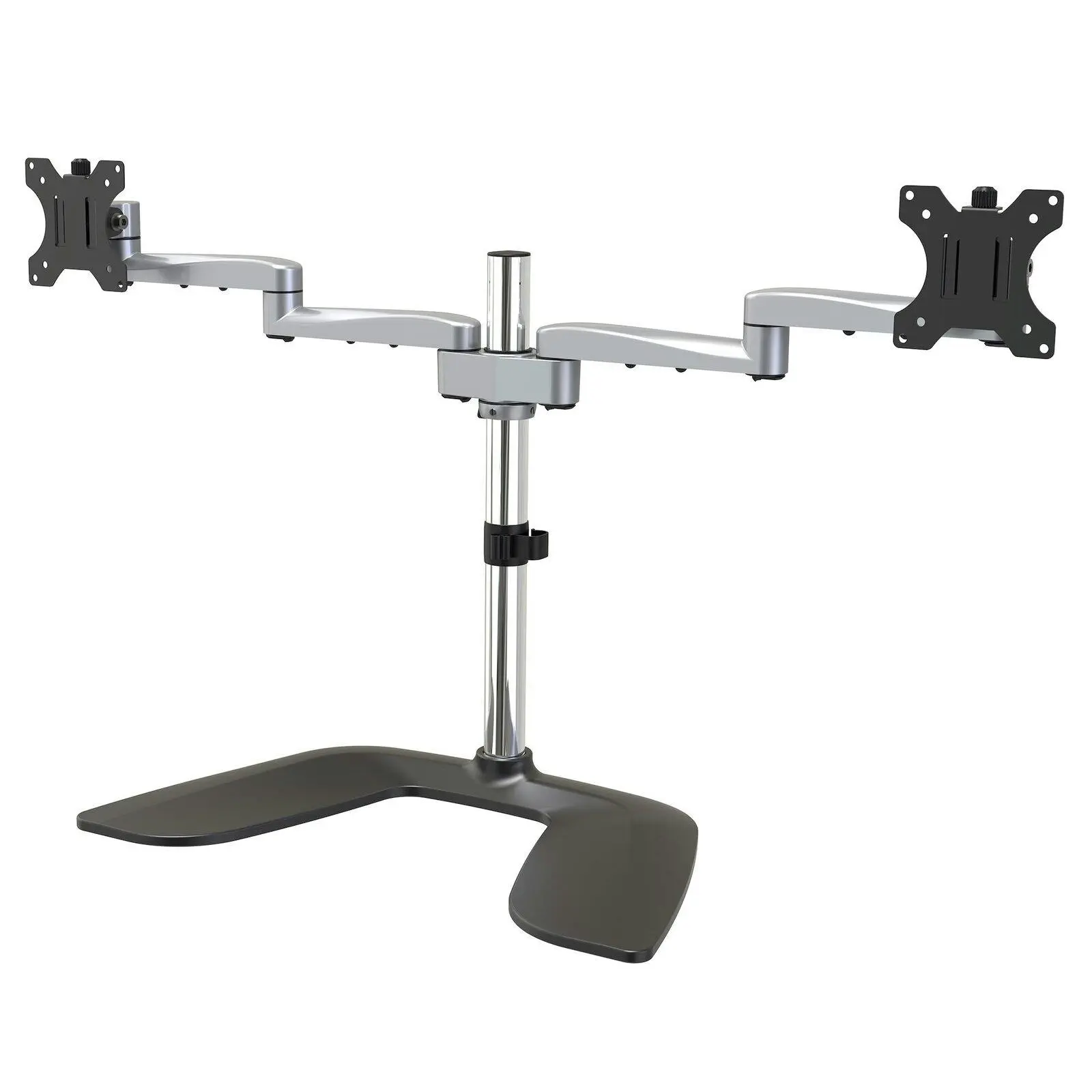 Star Tech Dual Ergonomic 8kg Per Monitor Stand VESA Mount f/ 32in Display Silver - Electronics