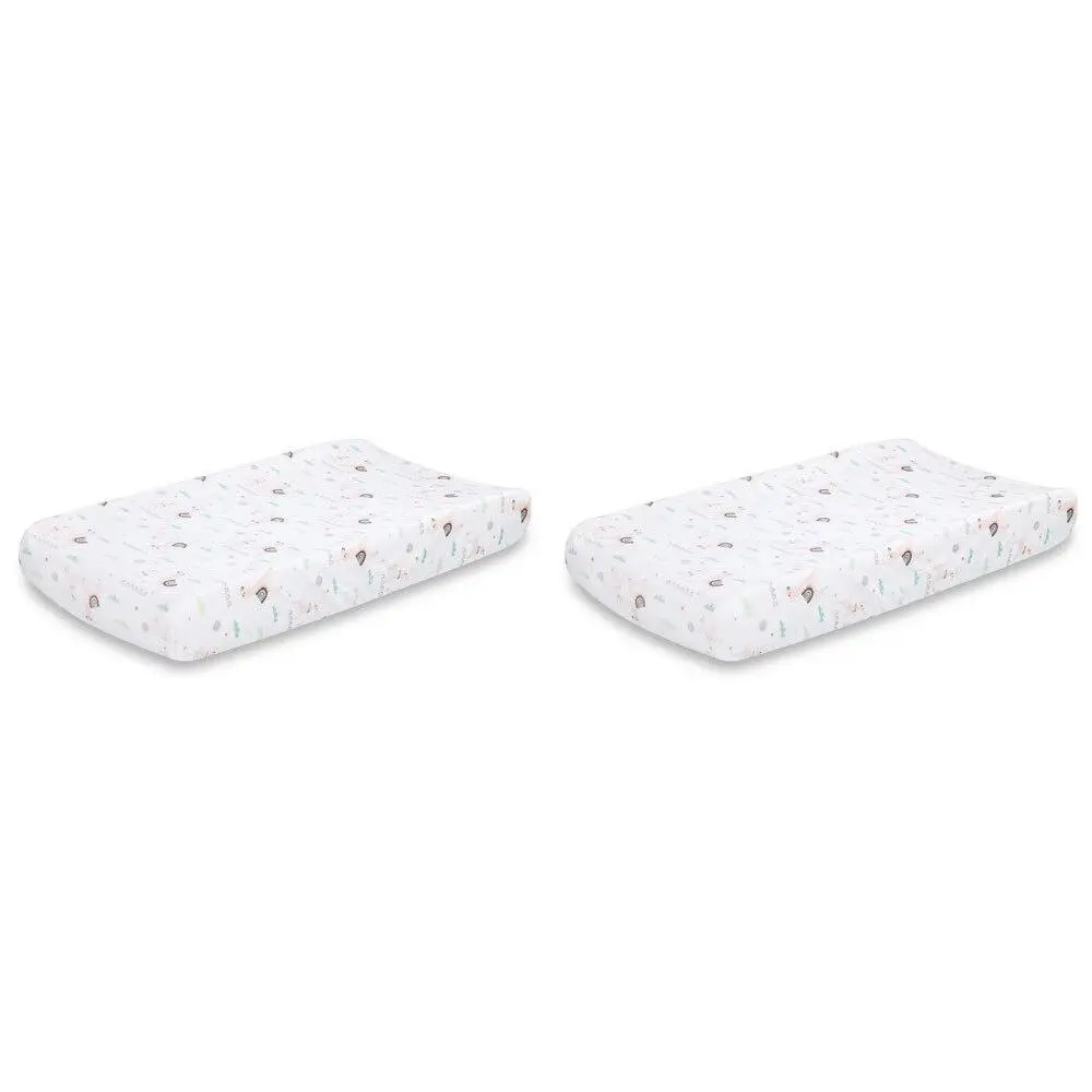 2x Little Haven Baby/Infant Polyester Change Pad Cover/Sleeve Llama Velour 88cm