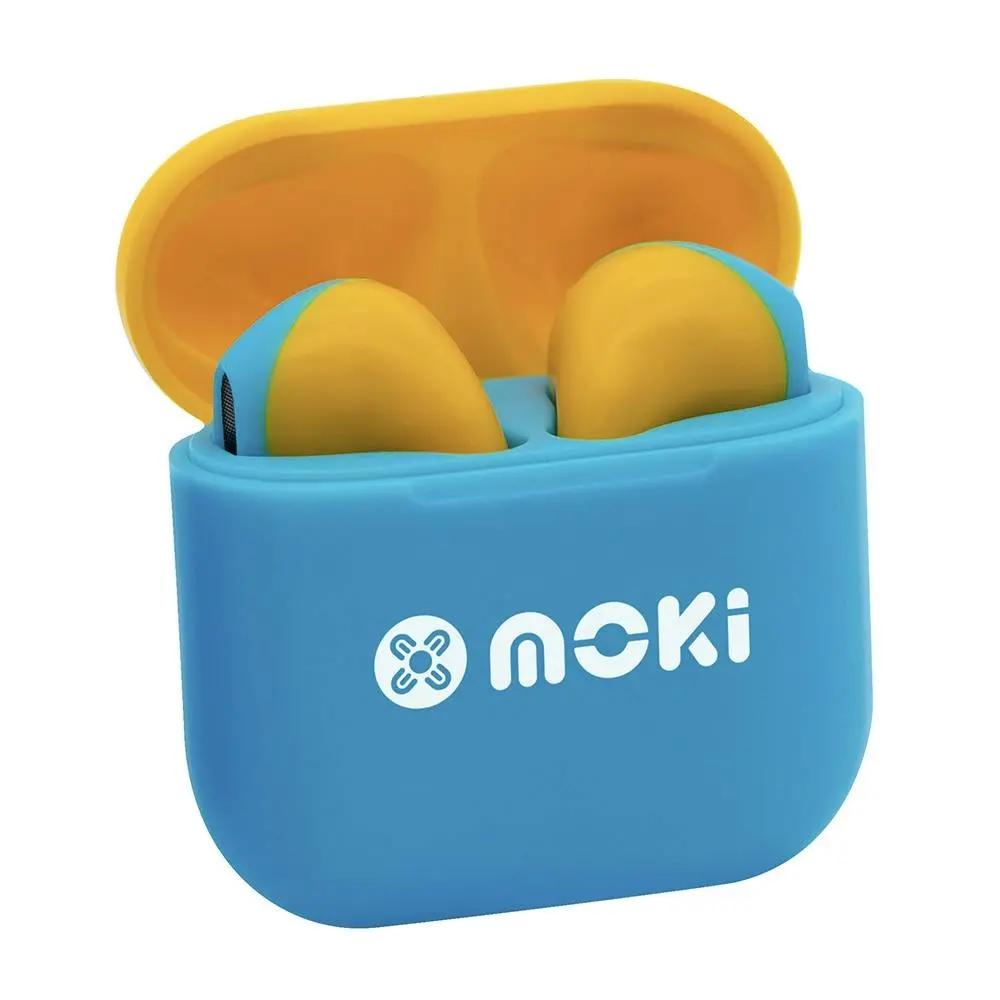 Moki MokiPods Mini TWS Wireless/Bluetooth Earphones Kids Volume Limited BLU/YLW - Electronics