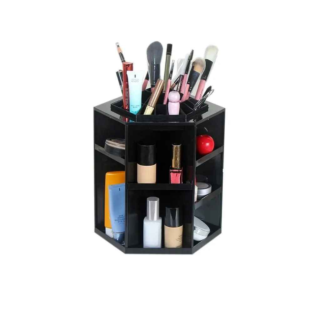 TODO 360 Rotating Makeup Organizer Container Spinning Hanger Rack Black - Beauty
