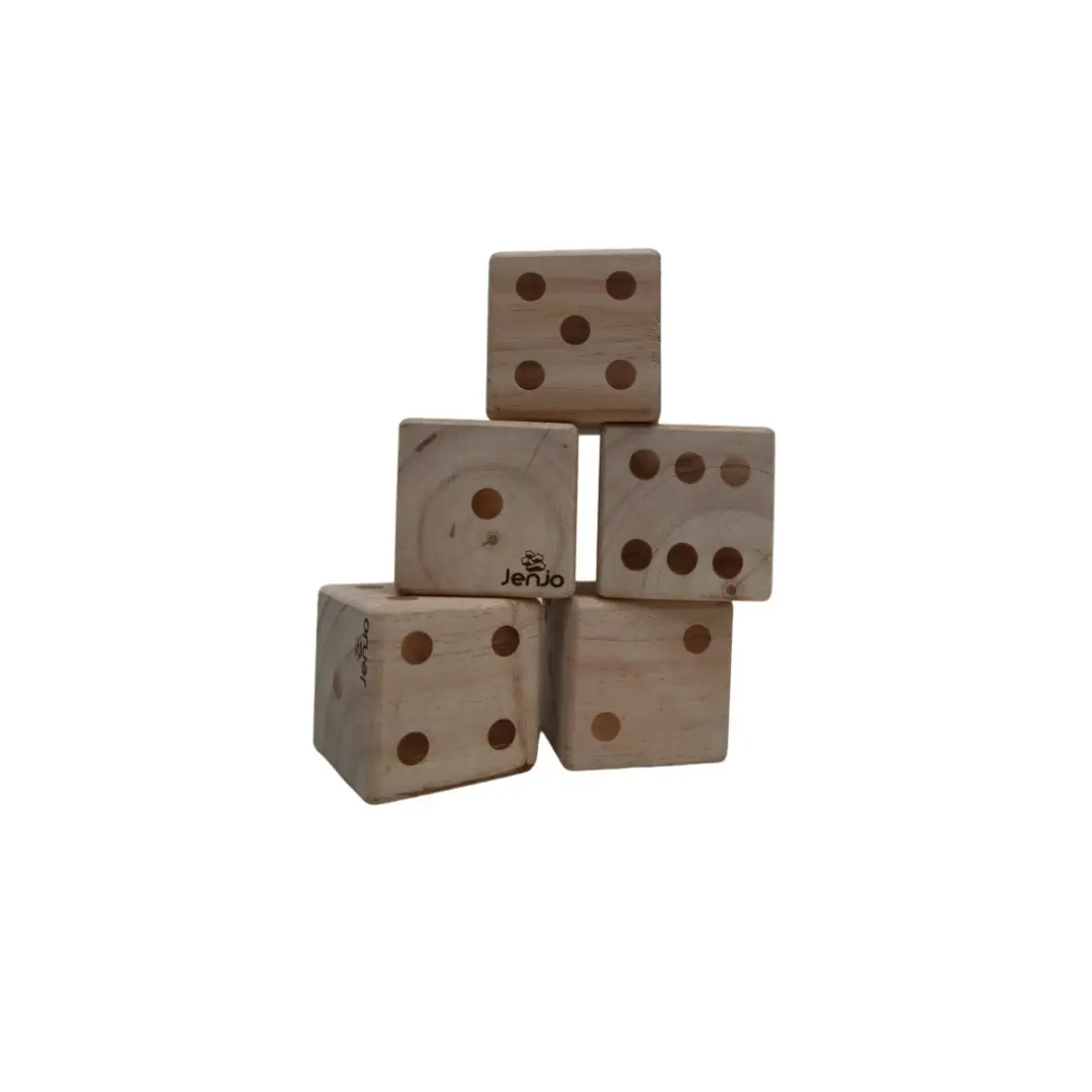 Wooden Dice Set 9cm Diameter With Scorecard Book - Toys & Games