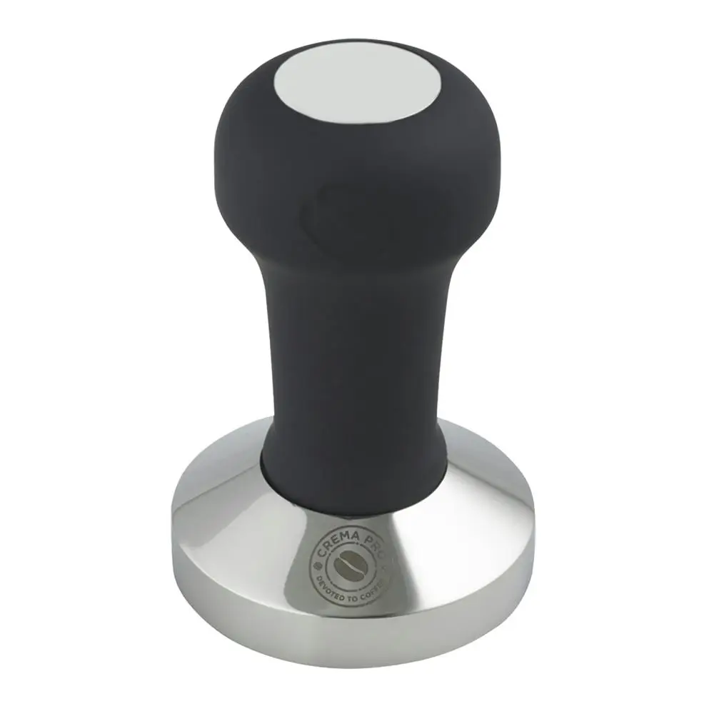 Crema Pro Ergonomic Coffee Tamper w/Storage Bag Solid Stainless Steel BLK 58mm - Home & Garden