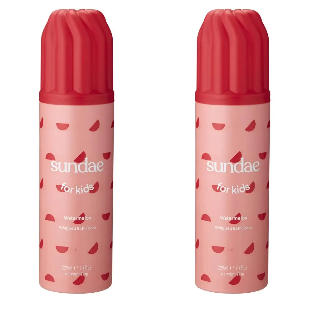 2x Sundae 229ml Kids Shower Whipped Bathroom Foam Watermelon Body Wash Skin Care - Beauty