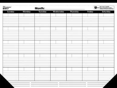 Rediform Undated Monthly Desk Pad - Monthly - 1 Month Single Page Layout - Desk Pad - White - Chipboard - Perforated, Tear-off, Notes Area, Acid-free, Reinforced (b1817)