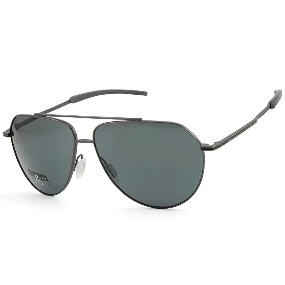 Bolle Livewire Matte Gunmetal/Grey Men's Pilot Sunglasses BS142001 - Fashion