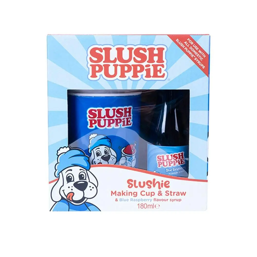 Slush Puppie Making Cup and Blue Raspberry Syrup Frozen Cold Drink Set w/Straw - Party Time - Up to 70% off