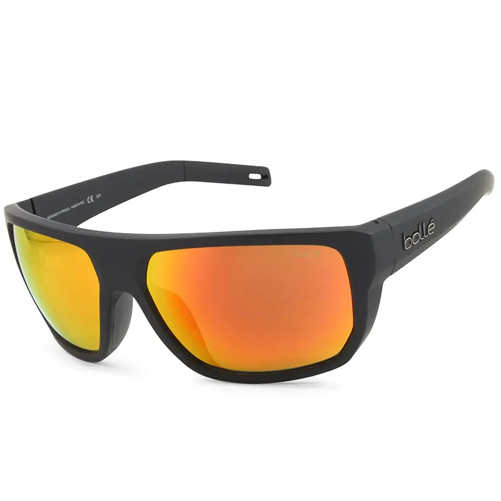 Bolle Vulture Matte Black/Brown Fire Mirror Men's Lifestyle Sunglasses 12664 - Fashion