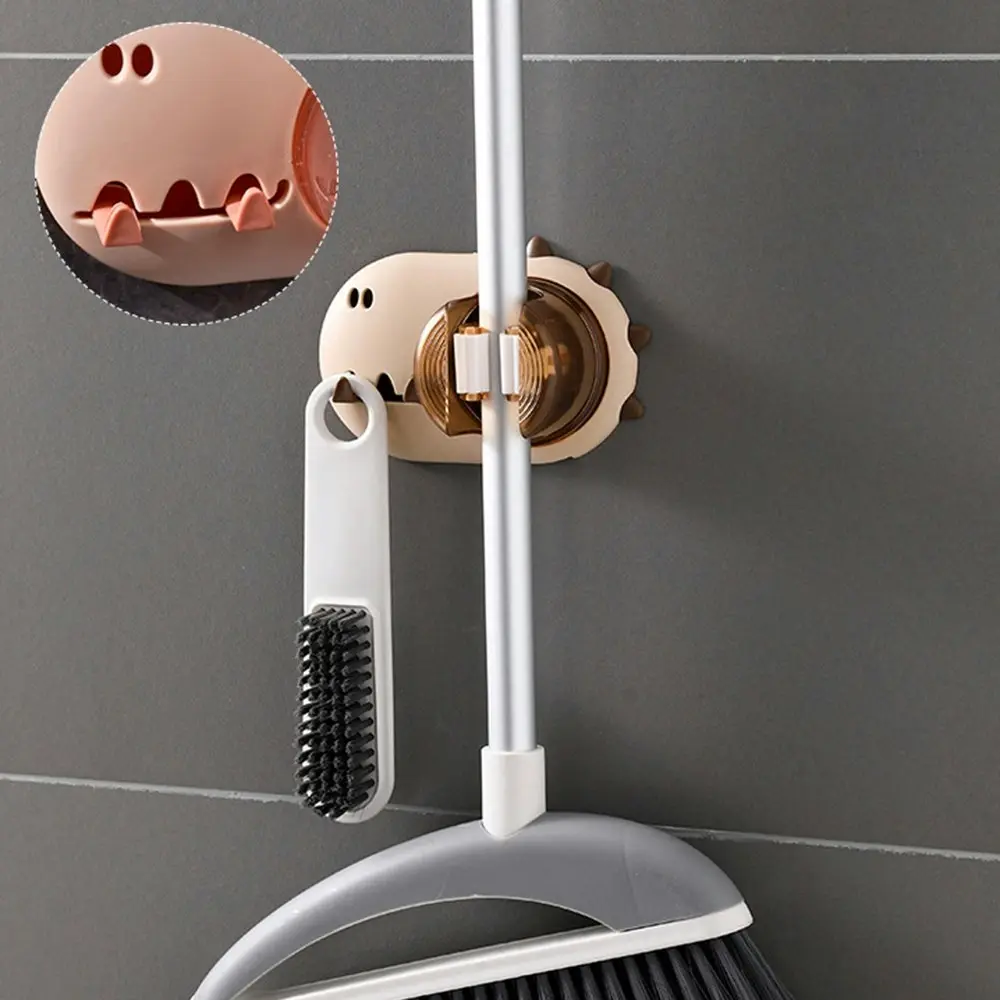 6Pcs Multifunctional Mop Rack Wall Mounted Mop Clip Hook Household Mop Holder - Home & Garden