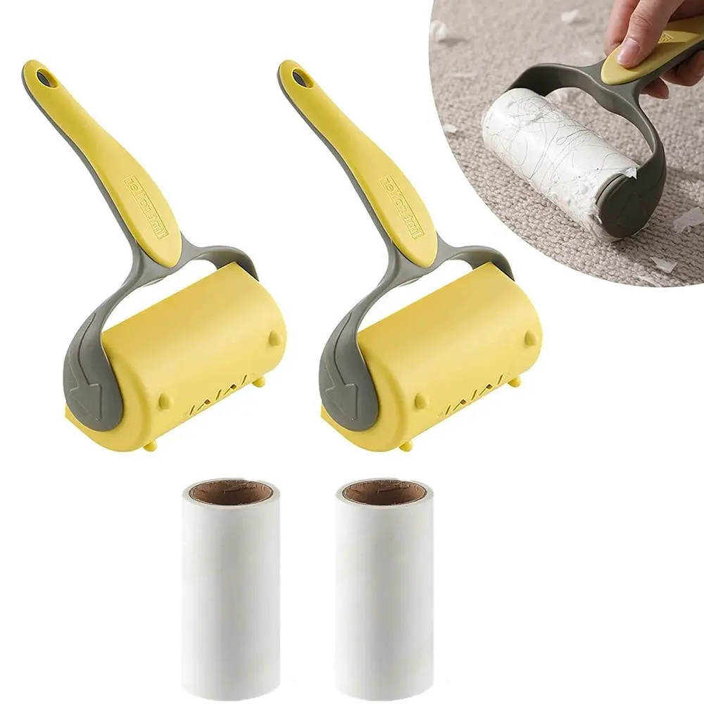 Lint Rollers with 2 Handles and 2 Sticky Refills Hair Remover for Clothes - Home & Garden