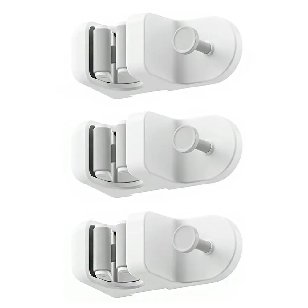 3Pcs Multifunctional Mop Rack Wall Mounted Mop Clip Hook Household Mop Holder - Home & Garden