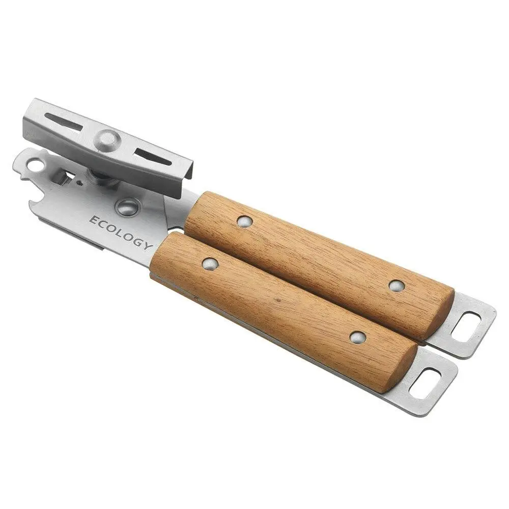 Ecology Acacia 22cm Stainless Steel/Wooden Bottle/Can Opener Kitchen Brown/SL - Home & Garden